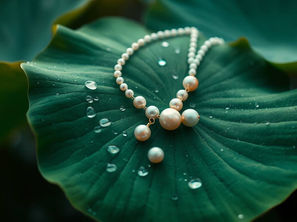 荷叶上的珍珠项链:骤雨初歇的微观美学 荷叶上的珍珠项链:骤雨初歇的微观美学