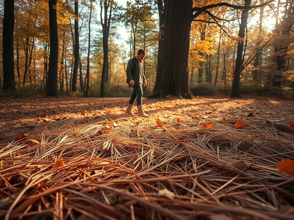 松针地毯的柔软哲学:森林里的秋日触觉日记 松针地毯的柔软哲学:森林里的秋日触觉日记