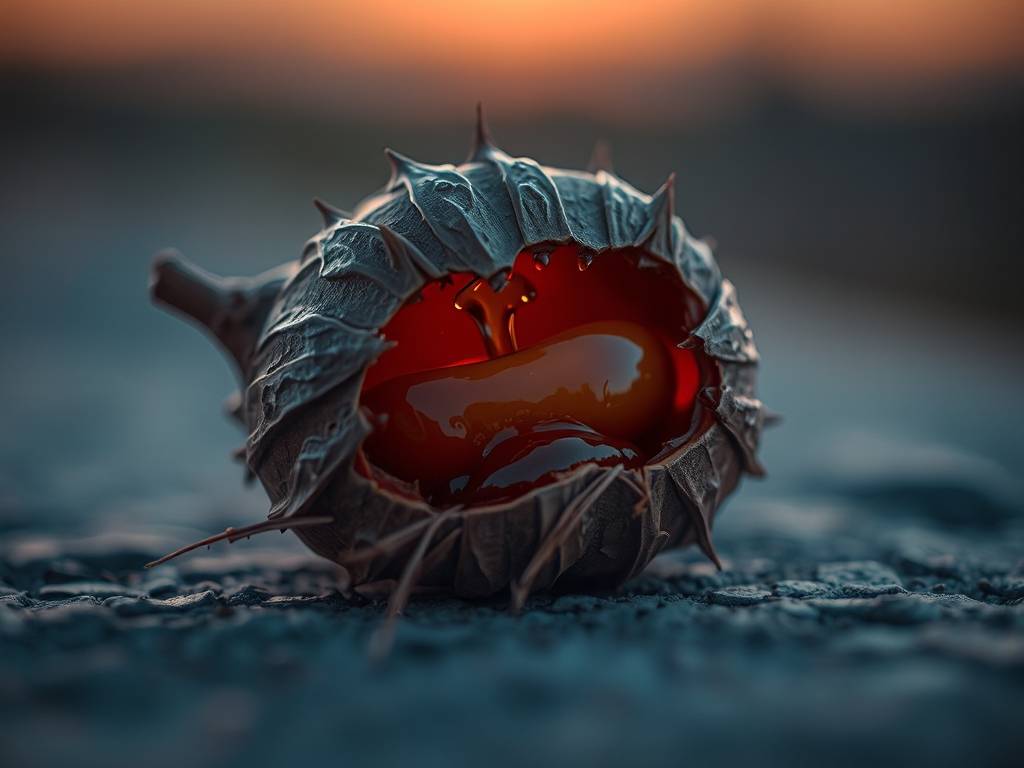 暮色中的板栗壳:裂开时露出的焦糖心事 暮色中的板栗壳:裂开时露出的焦糖心事